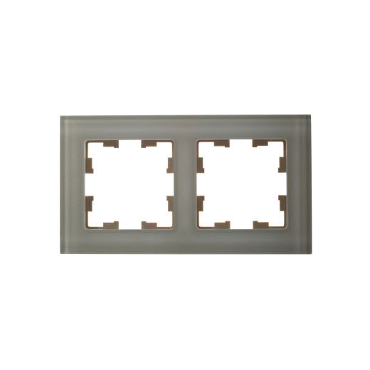 BRITE Рамка 2-мест. РУ-2-2-БрВа стекло ванильный IEK