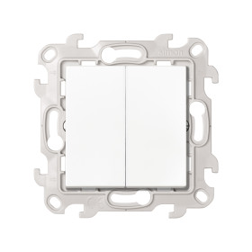 Simon 24 Белый Двухклавишный выключатель