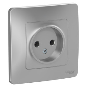 Systeme Electric Blanca внутр Алюминий Розетка б/з без шторок 16А, 250В