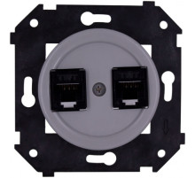 BIRONI Шедель Пластик Титан Розетка 2-ая RJ45 (скрытый монтаж)
