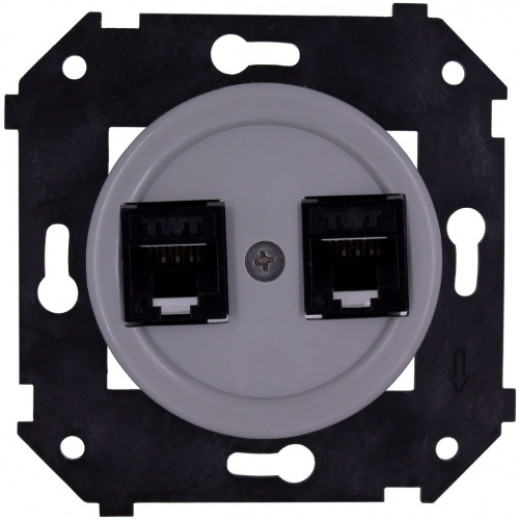 Шедель Пластик Титан Розетка 2-ая RJ45 (скрытый монтаж)