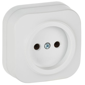 IEK GLORY Роз. без з/к/ш о/у 10А РС20-2-ХБм бел. м.