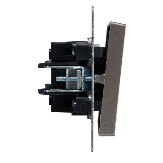 BRITE Выключ. 1-кл. прох. с инд. 10А ВС10-1-7-БрС сталь IEK