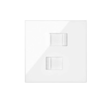 Simon 100 Белый глянец Кит 1 пост, фронт. Накладка на 2 розетки RJ45