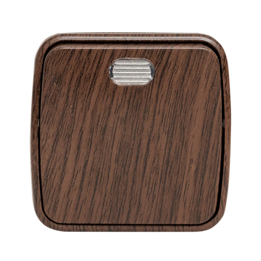 Выключатель 1-клавишный ОП Минск 10А с индикатором тёмное дерево EKF