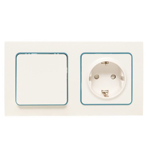 Стокгольм Рамка 2-местная белая с линией цвета синий EKF PROxima