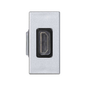 Simon Connect Алюминий Разъём HDMI, 22,5х45мм, (мама-мама)