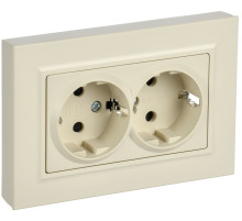 IEK BRITE Роз. 2-я с з/к/ш пл 16А в сб. РСшПл12-3-БрКр беж.