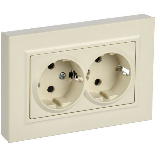 BRITE Роз. 2-я с з/к/ш пл 16А в сб. РСшПл12-3-БрКр беж. IEK