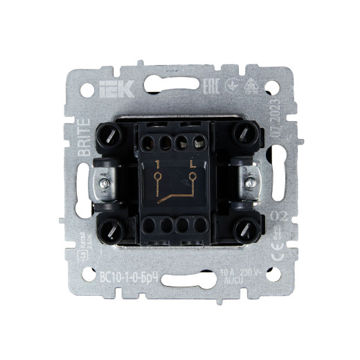 BRITE Выключ. 1-кл. 10А ВС10-1-0-БрЧ черн. IEK