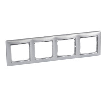 Legrand Valena Алюминий/Серебряный штрих Рамка 4-ая горизонт..