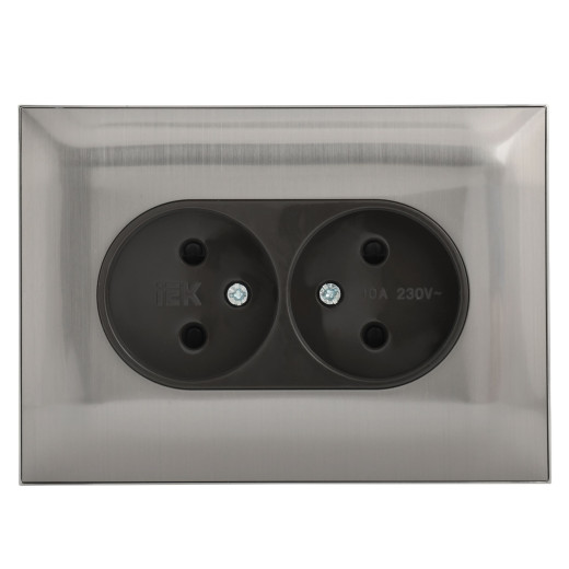 SKANDY Роз. 2-я без з/к с з/ш 10А сб. SK-R09N никель IEK