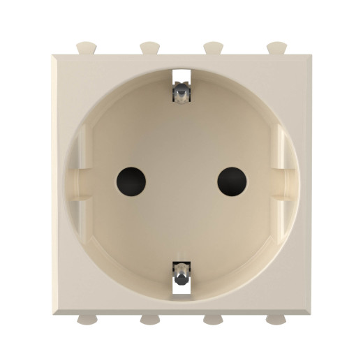 Розетка модульная, 2P+E, с з/ш, Avanti, ванильная дымка, 2 модуля
