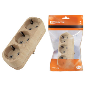TDM Блок на 3 гнезда 2П+З плоский 16А 250B 