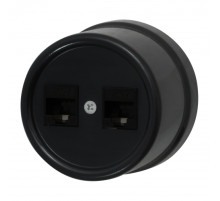 BIRONI Лизетта Пластик Черный Розетка 2-ая RJ45