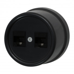 BIRONI Лизетта Пластик Черный Розетка 2-ая RJ45