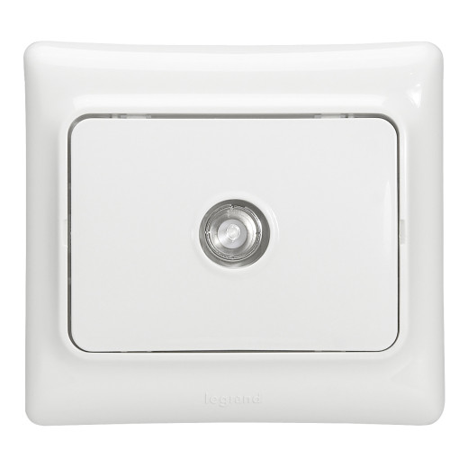 Розетка ТВ простая - Kaptika - для штекеров 9,52 мм - звезда - затухание макс. 3 дБ - белый