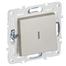 IEK SKANDY Шампань Выключатель 1-клавишный с индикацией 10А SK-V07Sh