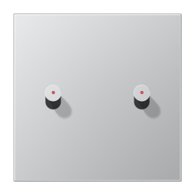 JUNG Центральная плата, 1 пост, 2 тумблера, конус c окошком металл алюминий серия LS