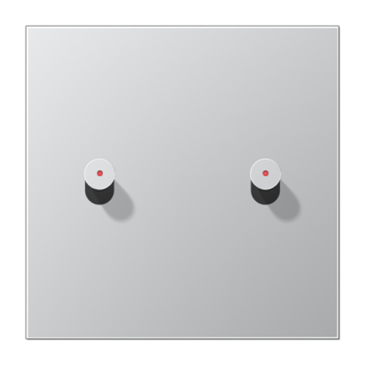 Центральная плата, 1 пост, 2 тумблера, конус c окошком, металл, алюминий, серия LS