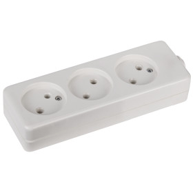 ЭРА Колодка K-3 3 розетки без зазeмления белая