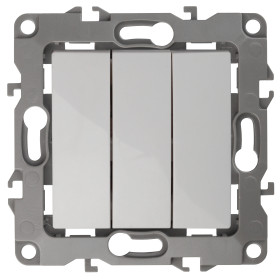 ЭРА 12-1107-01 Выключатель тройной, 10АХ-250В, IP20, Эра12, белый (10/100/3200)