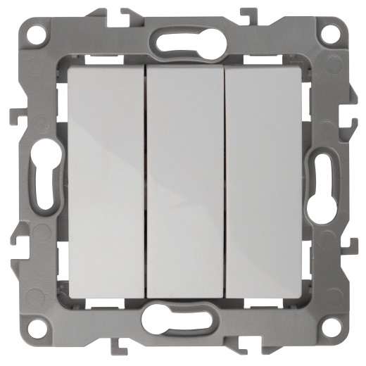 12-1107-01 ЭРА Выключатель тройной, 10АХ-250В, IP20, Эра12, белый (10/100/3200)