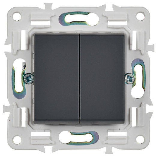 SKANDY Выключ. 2-кл. перекр. 10А SK-V06T титан IEK