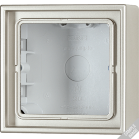 JUNG LS 990 Алюминий Коробка 1-ая для накладного монтажа с встроенной рамкой и основанием