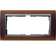 Gira Event Opaque Темно-коричневый/Алюминий Рамка 2-ая без перегородки