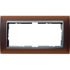 Gira Event Opaque Темно-коричневый/Алюминий Рамка 2-ая без перегородки