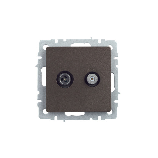 BRITE Роз. двойная TV+SAT РТВ/РСп12-БрТБ бр. IEK