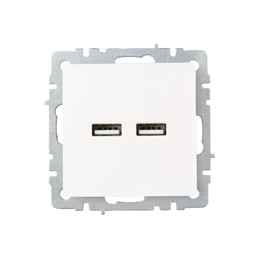 BRITE Роз. USB A+A 3,1А РЮ10-1-БрЖ жемч. IEK