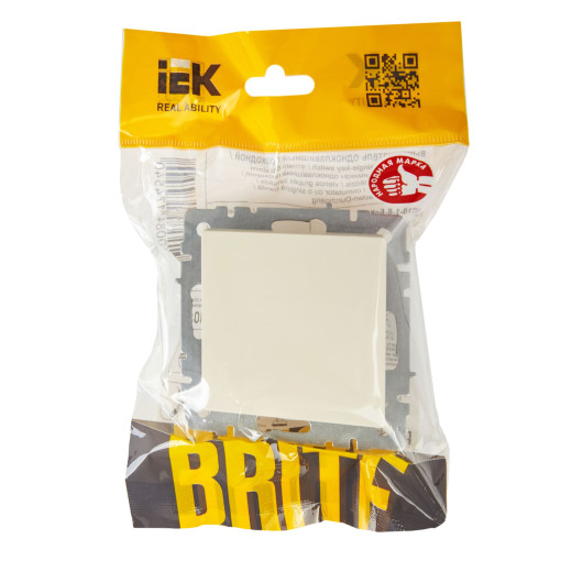 BRITE Выключ. 1-кл. прох. 10А ВС10-1-6-БрКр беж. IEK