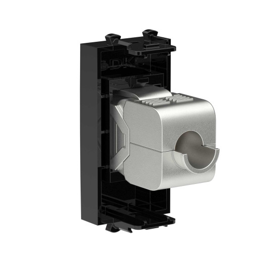 Компьютерная розетка RJ-45 без шторки модульная, кат.5е экранированная, Avanti, черный квадрат, 1 модуль