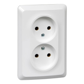 Systeme Electric Этюд Бел Розетка 2-ая б/з без шторок 16А 250B