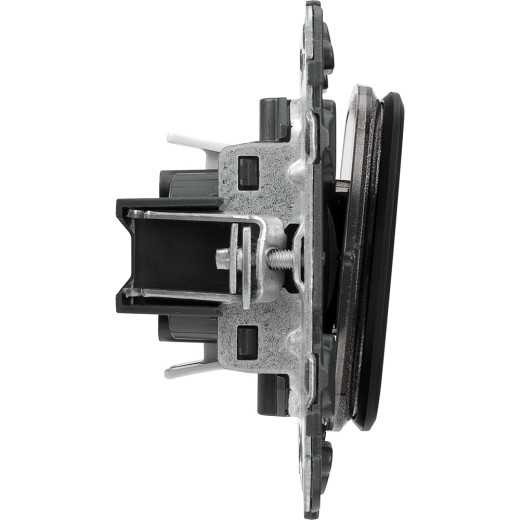 Valena ALLURE.Переключатель 10АХ 250В с лицевой панелью.Безвинтовые зажимы.Антрацит