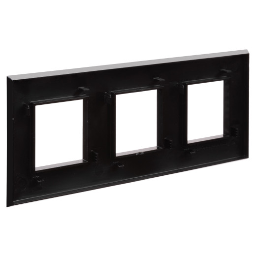 Рамка 3 поста (6 мод.), Avanti, черный квадрат