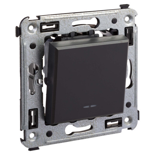 Инвертор одноклавишный в стену, Avanti, черный матовый