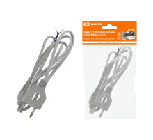 TDM Шнур с плоской вилкой с вырезом ШУ04 ШВВП 2х0,75мм2 1,7 м. серебр. металлик