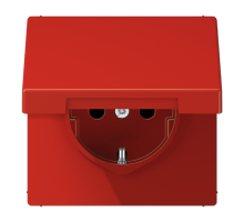 JUNG SCHUKO розетка с крышкой, красный