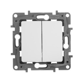 Legrand Etika Белый Переключатель 2-клавишный, 10А, Автоматические клеммы.