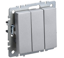 IEK BRITE BASE Алюминий Выключ. 3-кл 10А ВС10-3-0-БрА