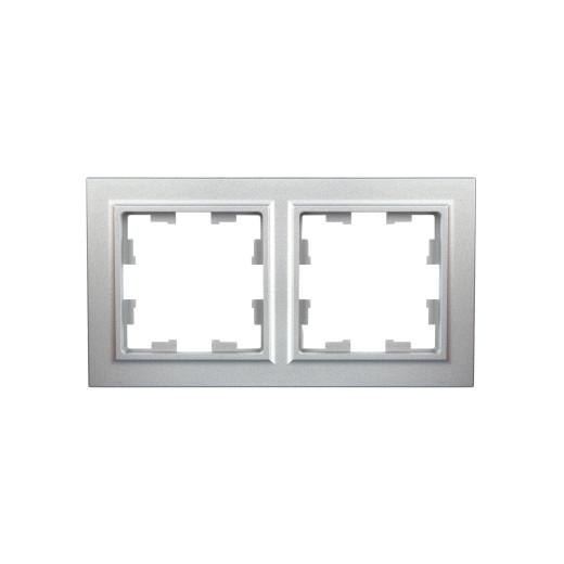 BRITE Рамка 2-мест. РУ-2-БрА алюм. IEK