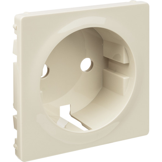 Valena LIFE.Лицевая панель розетки 2К+З.Слоновая кость