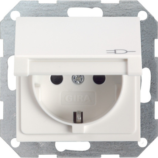 Розетка c з/к, крышкой, с защитой от детей и пиктограммой