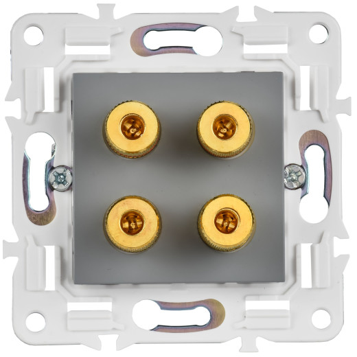 SKANDY Аудиорозетка 4-мест. SK-A01Gr сер. IEK