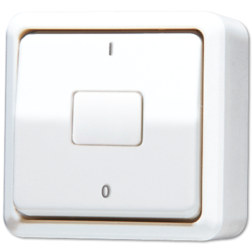 Выключатель для накладного монтажа, двухполюсный, белый