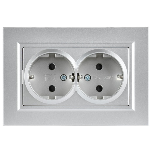 BRITE Роз. 2-я с з/к/ш пл 16А в сб. РСшПл12-3-БрА алюм. IEK