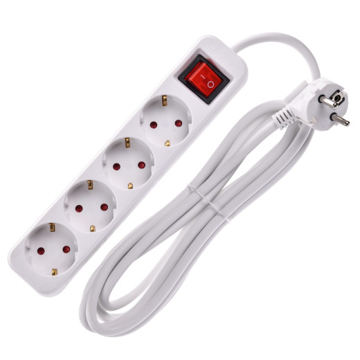 UMA Удлинитель У04К 4 места 3м 3х1,5мм2 16А бел. IEK